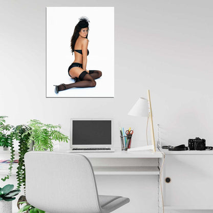 Brooke Burke Sexy Stockings Actress Model Wall Art Print Poster