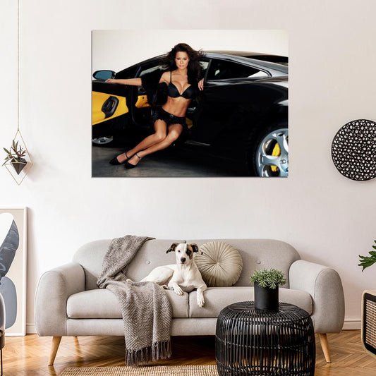 Brooke Burke Black Car Sexy Hot Boobs Actress Model Wall Art Print Poster