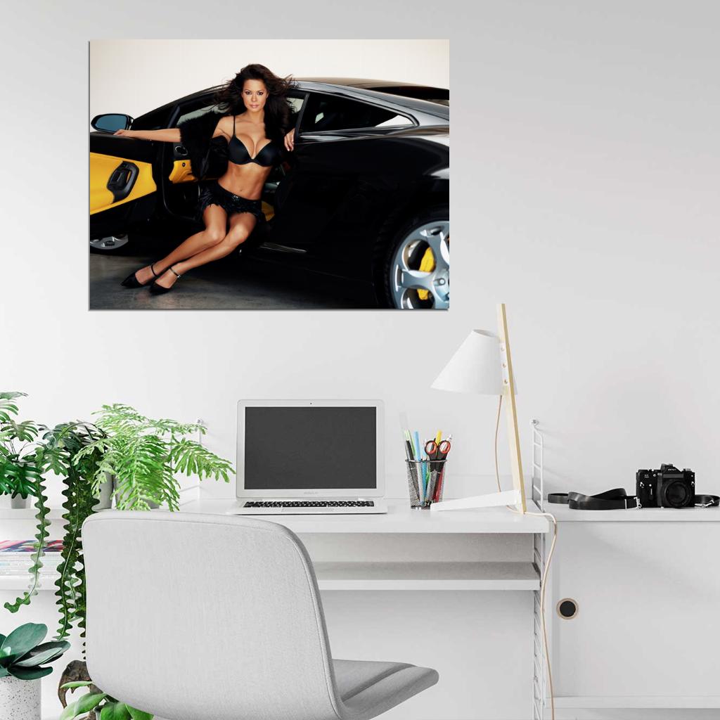 Brooke Burke Black Car Sexy Hot Boobs Actress Model Wall Art Print Poster