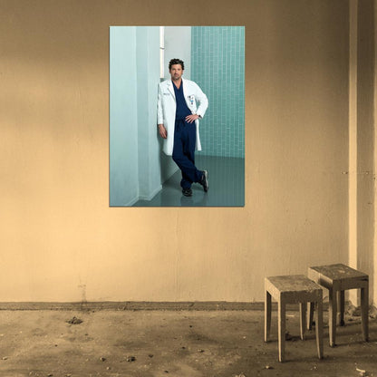 Grey's Anatomy Patrick Dempsey Derek Shepherd Tv Series Wall Art Print Poster