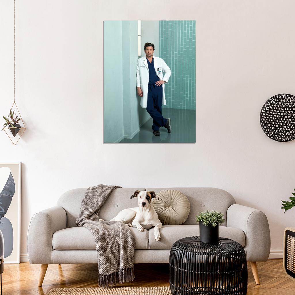 Grey's Anatomy Patrick Dempsey Derek Shepherd Tv Series Wall Art Print Poster