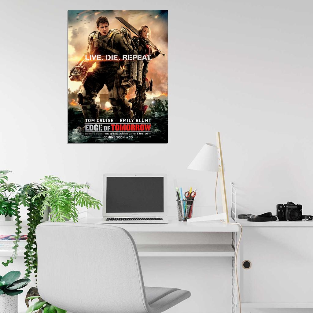 Edge of Tomorrow Tom Cruise Emily Blunt Movie Wall Art Print Poster