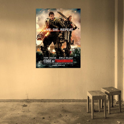 Edge of Tomorrow Tom Cruise Emily Blunt Movie Wall Art Print Poster