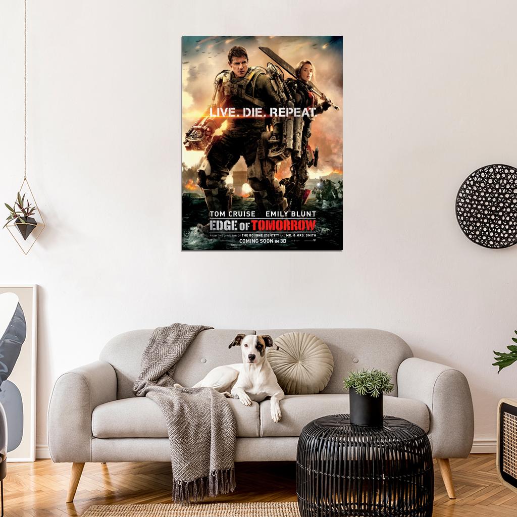 Edge of Tomorrow Tom Cruise Emily Blunt Movie Wall Art Print Poster