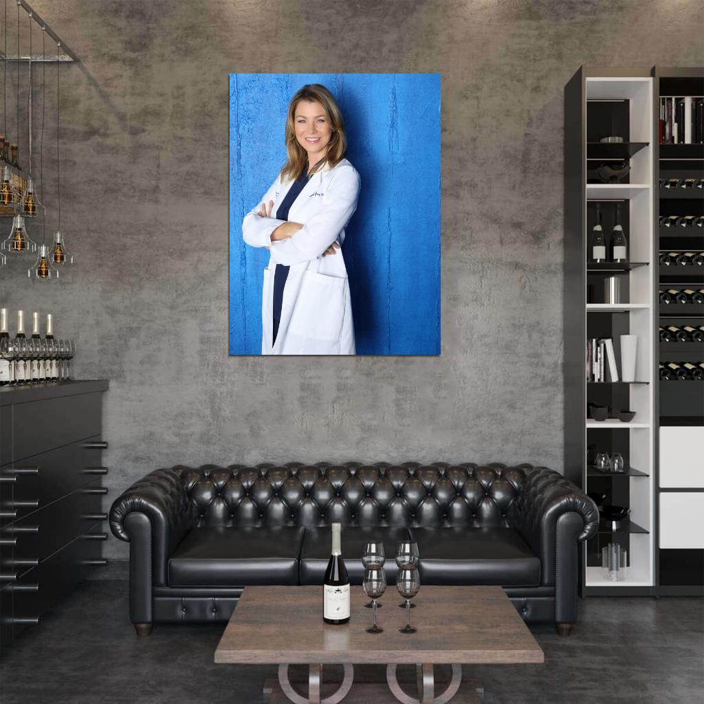 Grey's Anatomy Meredith Grey Ellen Pompeo Tv Series Wall Art Print Poster