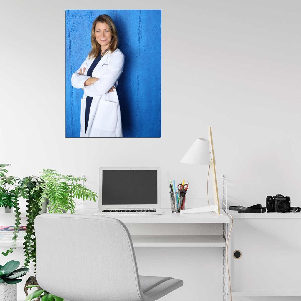Grey's Anatomy Meredith Grey Ellen Pompeo Tv Series Wall Art Print Poster