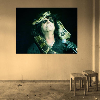 Alice Cooper Snake Hard Rock Music Singer Wall Art Print Poster
