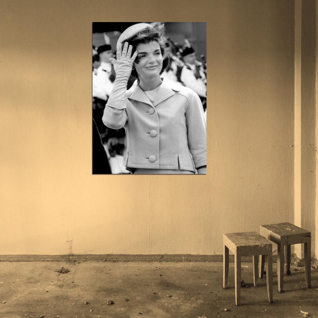 Jackie Kennedy Retro BW Wall Art Print Poster