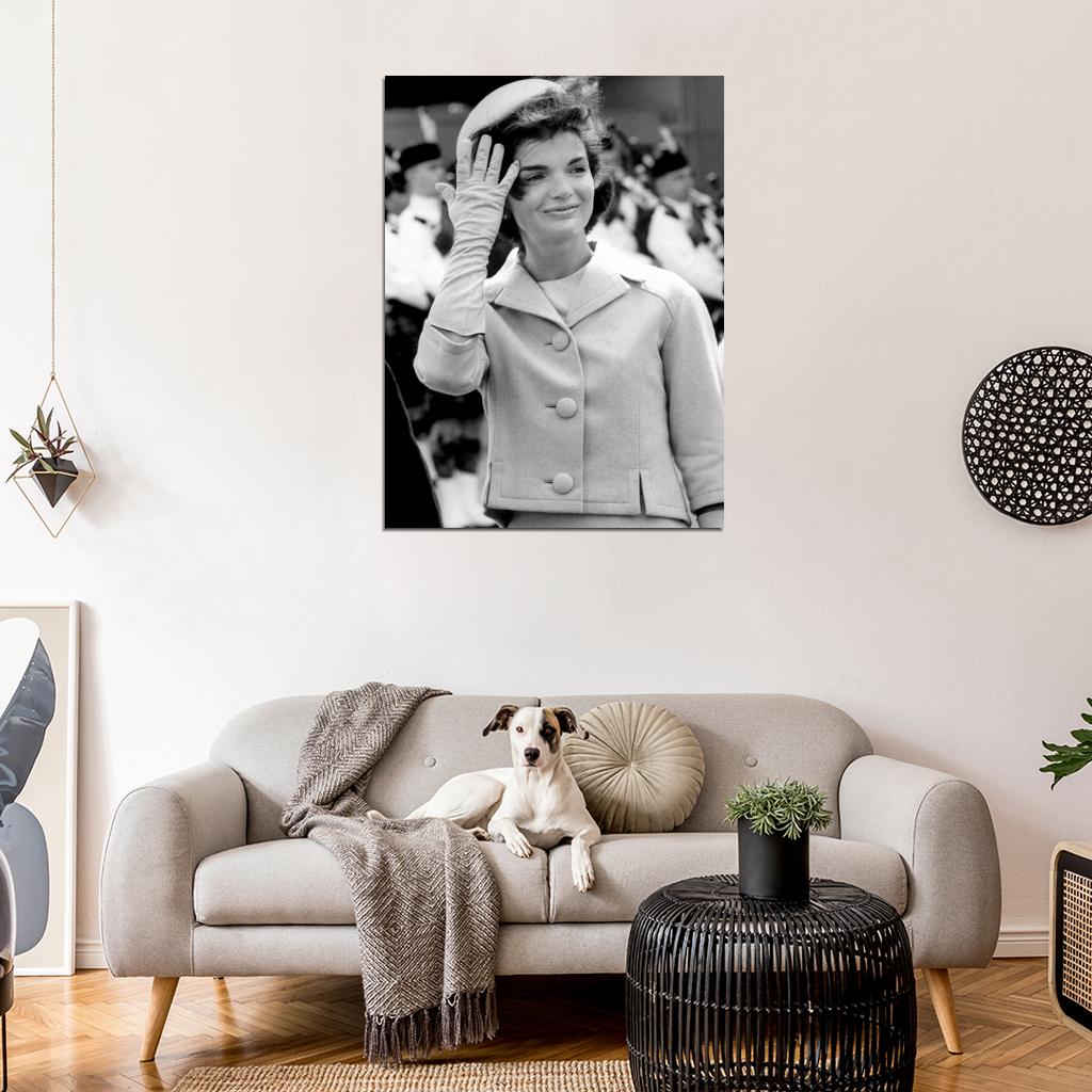 Jackie Kennedy Retro BW Wall Art Print Poster