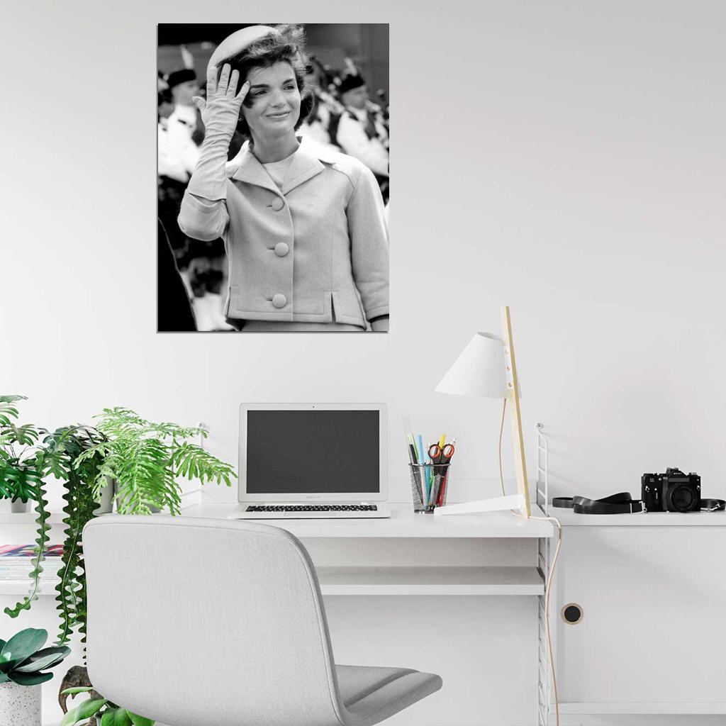 Jackie Kennedy Retro BW Wall Art Print Poster