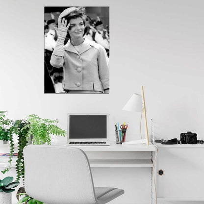 Jackie Kennedy Retro BW Wall Art Print Poster