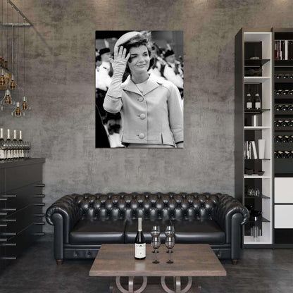 Jackie Kennedy Retro BW Wall Art Print Poster