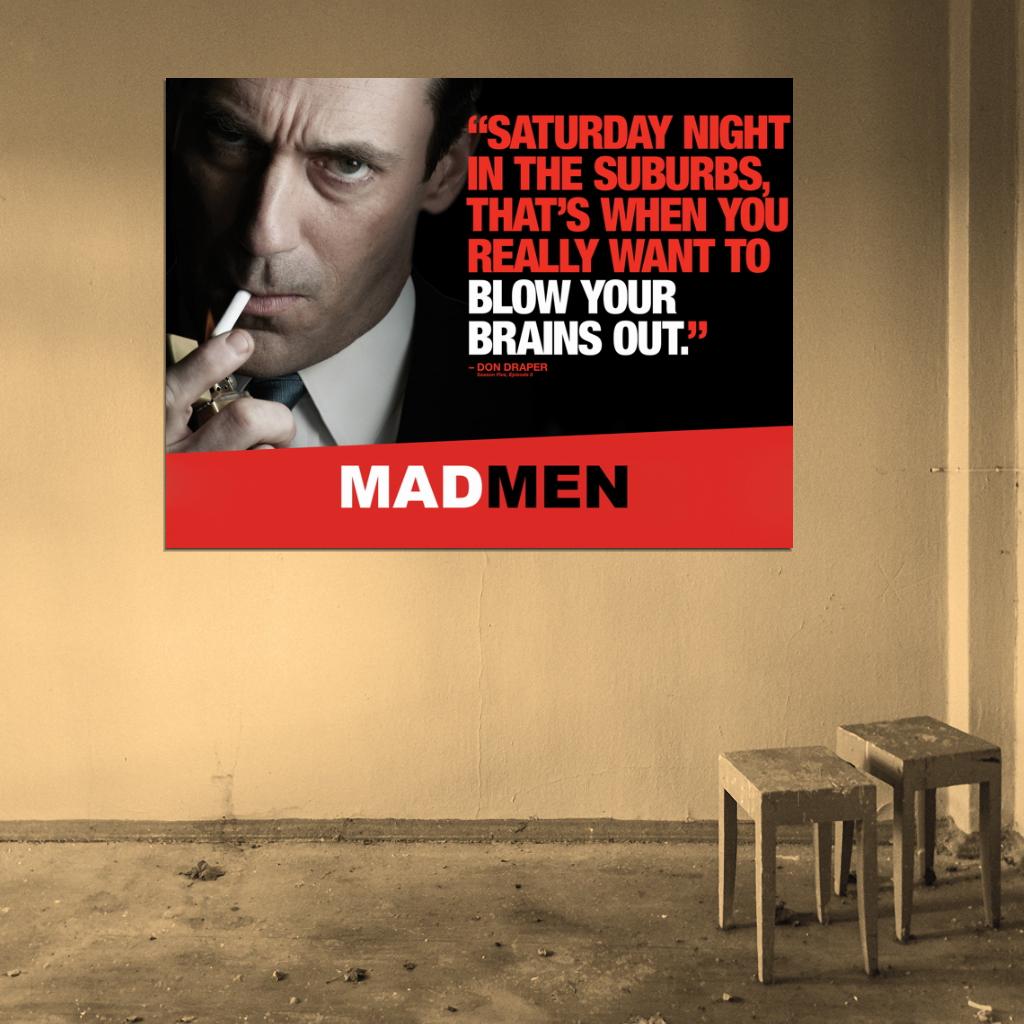 Mad Men Don Draper Tv Series Wall Art Print Poster