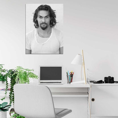 Jason Momoa Actor Portrait BW Wall Art Print Poster