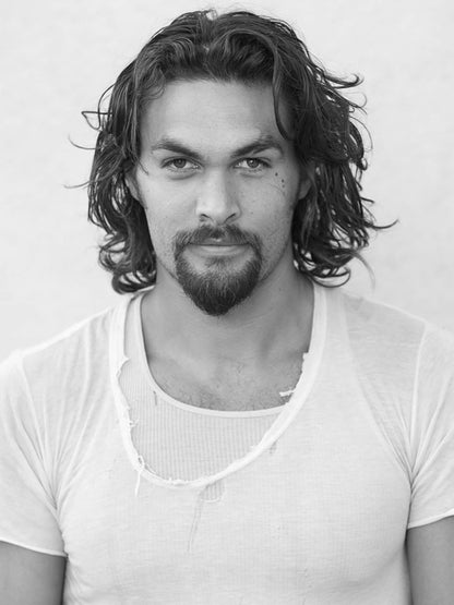 Jason Momoa Actor Portrait BW Wall Art Print Poster