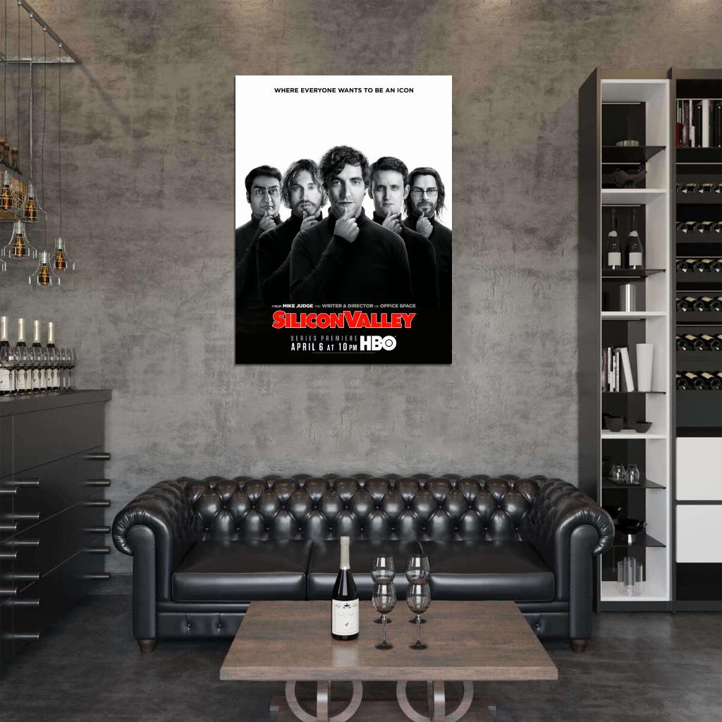 Silicon Valley Tv Series BW Wall Art Print Poster