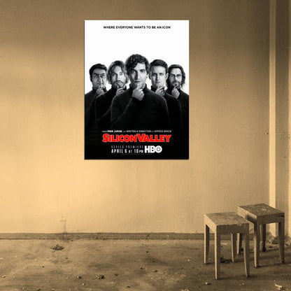 Silicon Valley Tv Series BW Wall Art Print Poster