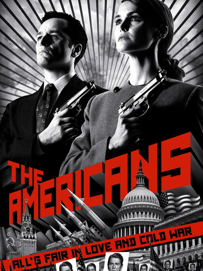The Americans Tv Series BW Wall Art Print Poster