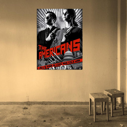 The Americans Tv Series BW Wall Art Print Poster