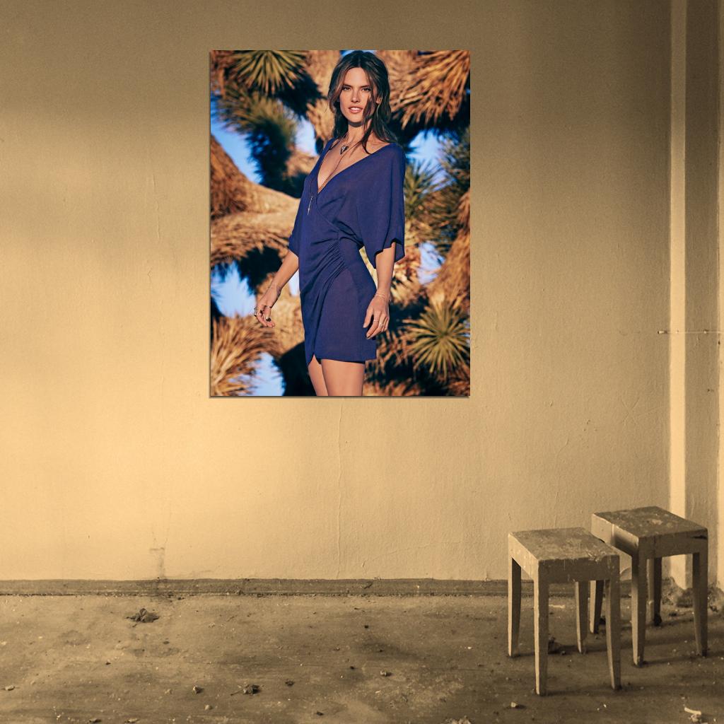 Alessandra Ambrosio Model Wall Art Print Poster