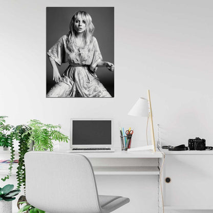 Lady Gaga Pop Singer Music BW Wall Art Print Poster