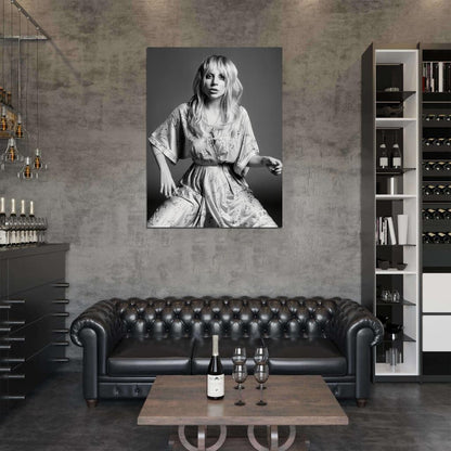 Lady Gaga Pop Singer Music BW Wall Art Print Poster