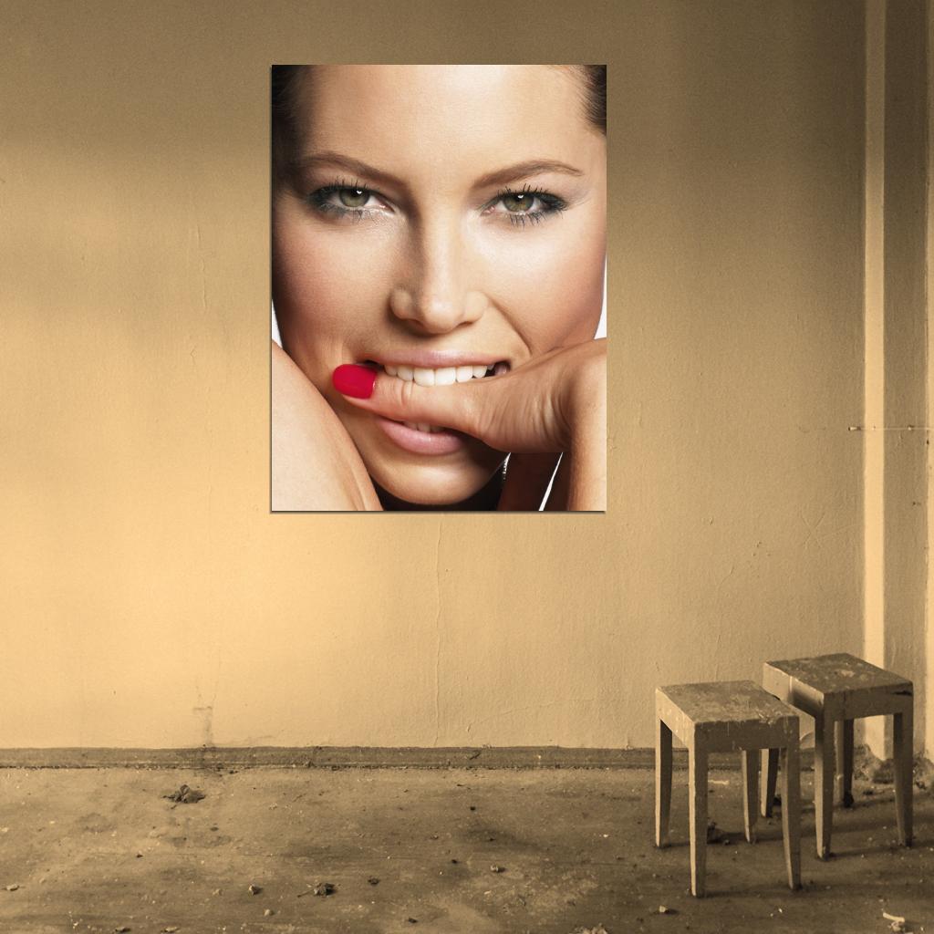 Jessica Biel Portrait Actress Wall Art Print Poster