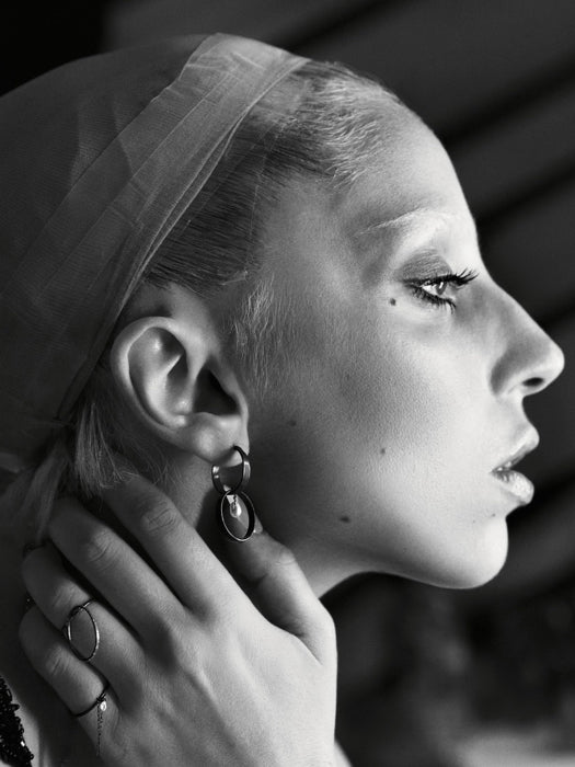 Lady Gaga Beautiful Portrait Pop Music Singer BW Wall Art Print Poster