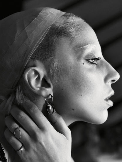 Lady Gaga Beautiful Portrait Pop Music Singer BW Wall Art Print Poster