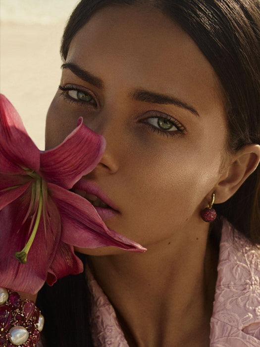 Adriana Lima Flower Portrait Beautiful Model Wall Art Print Poster
