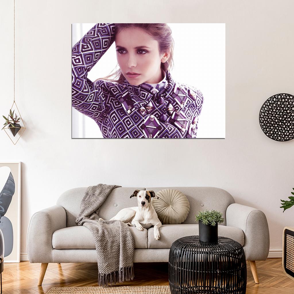 Nina Dobrev Portrait Actress Wall Art Print Poster