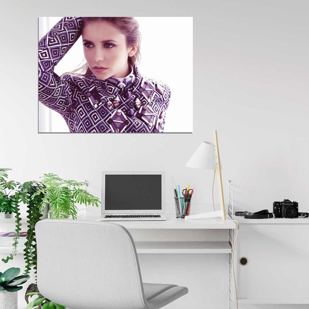 Nina Dobrev Portrait Actress Wall Art Print Poster
