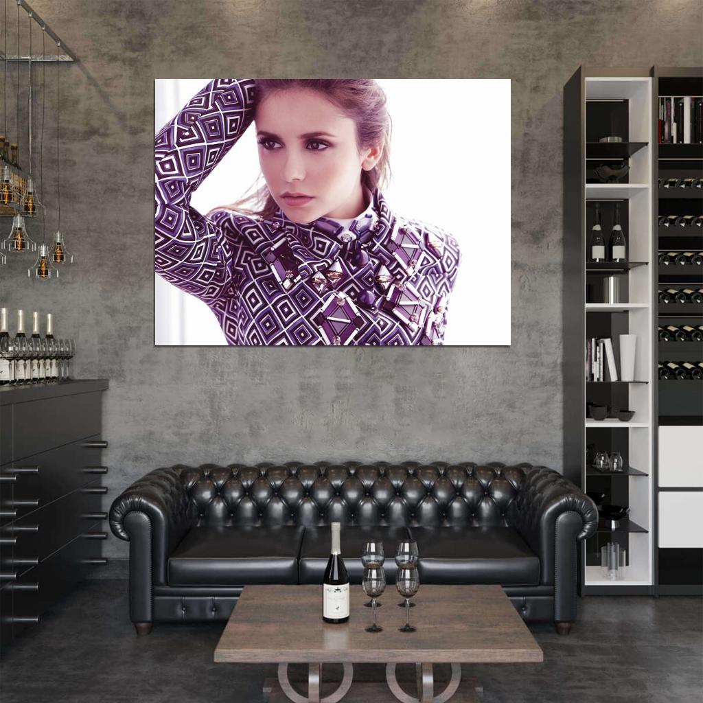 Nina Dobrev Portrait Actress Wall Art Print Poster