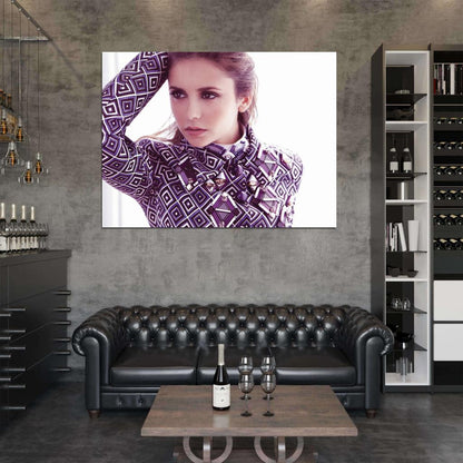 Nina Dobrev Portrait Actress Wall Art Print Poster