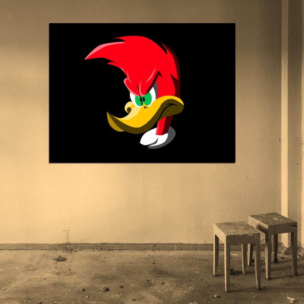 Woody Woodpecker Cool Cartoon Art Wall Art Print Poster