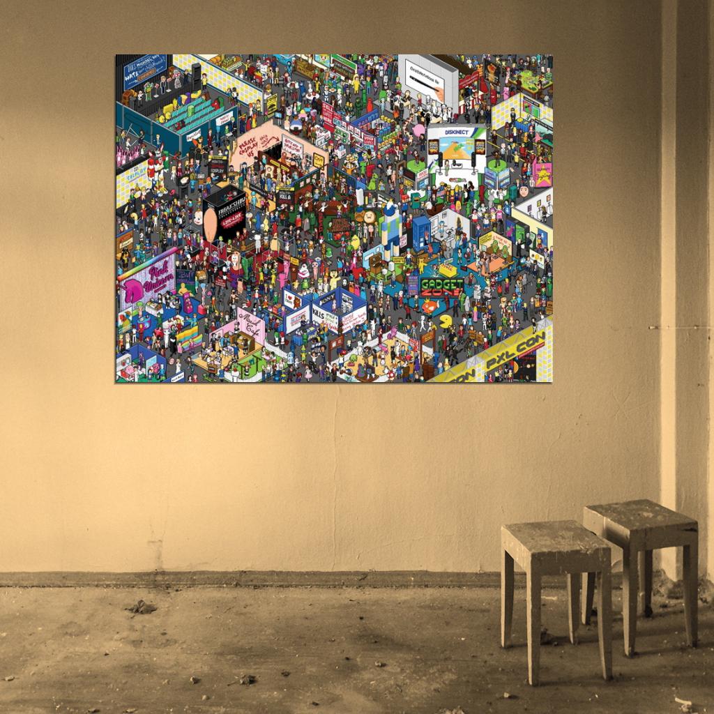 8-Bit Pixel Art Amazing Movie TV Video Game Characters Wall Art Print Poster