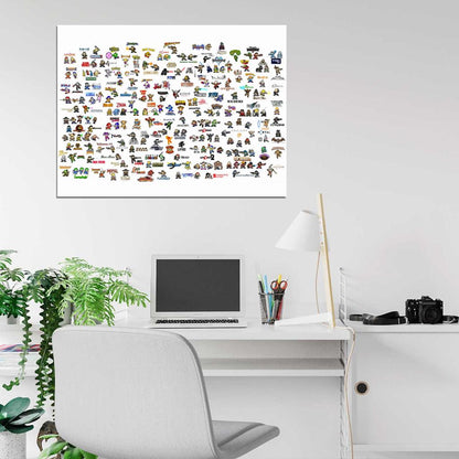 Video Game Characters 8-Bit Pixel Art Amazing Wall Art Print Poster