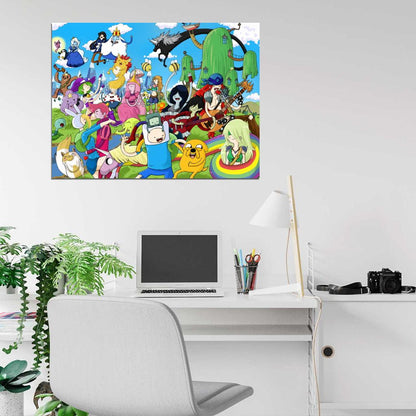 Adventure Time Cartoon Characters Art Wall Art Print Poster
