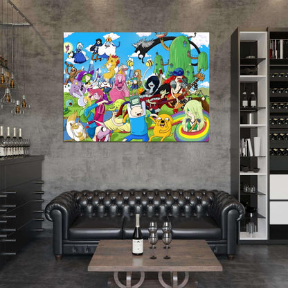 Adventure Time Cartoon Characters Art Wall Art Print Poster