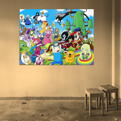Adventure Time Cartoon Characters Art Wall Art Print Poster