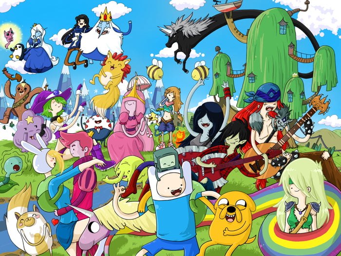 Adventure Time Cartoon Characters Art Wall Art Print Poster