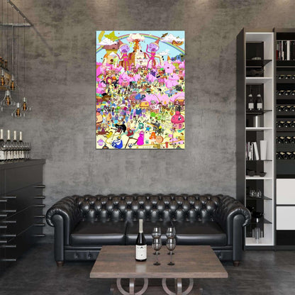 Adventure Time Cartoon All Characters Amazing Art Wall Art Print Poster