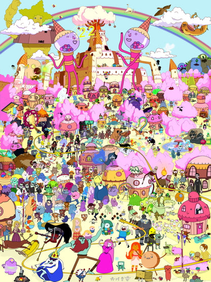 Adventure Time Cartoon All Characters Amazing Art Wall Art Print Poster