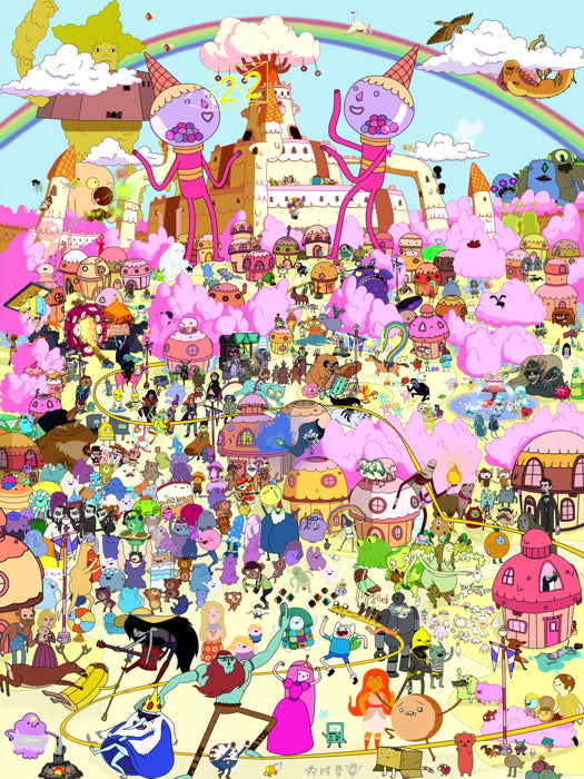 Adventure Time Cartoon All Characters Amazing Art Wall Art Print Poster