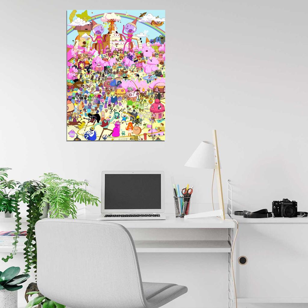 Adventure Time Cartoon All Characters Amazing Art Wall Art Print Poster