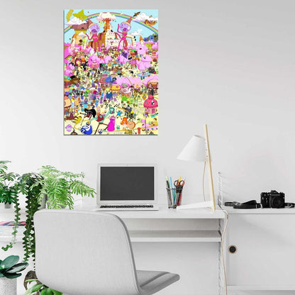 Adventure Time Cartoon All Characters Amazing Art Wall Art Print Poster