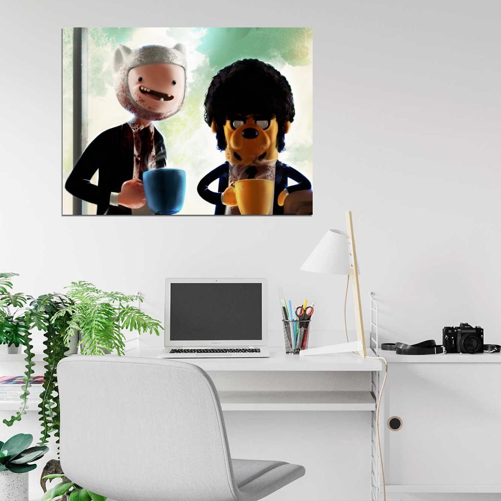 Adventure Time Finn & Jake Cartoon Characters Cool Art Wall Art Print Poster