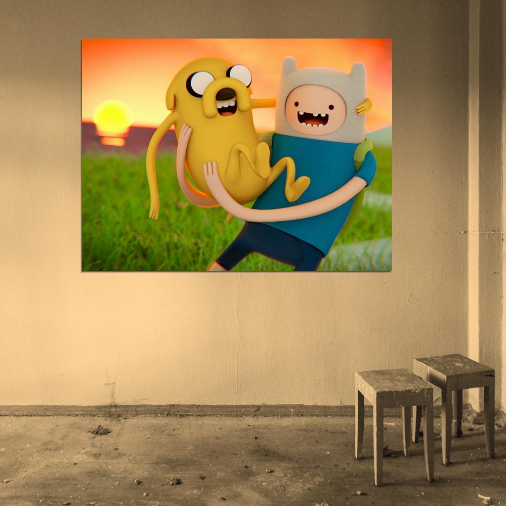 Adventure Time Finn & Jake Cartoon Characters Cool Art Wall Art Print Poster