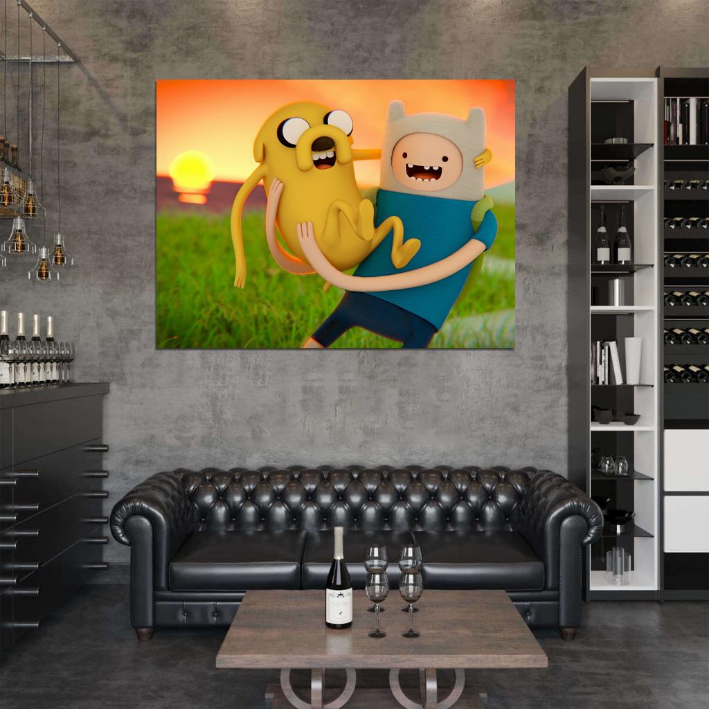 Adventure Time Finn & Jake Cartoon Characters Cool Art Wall Art Print Poster