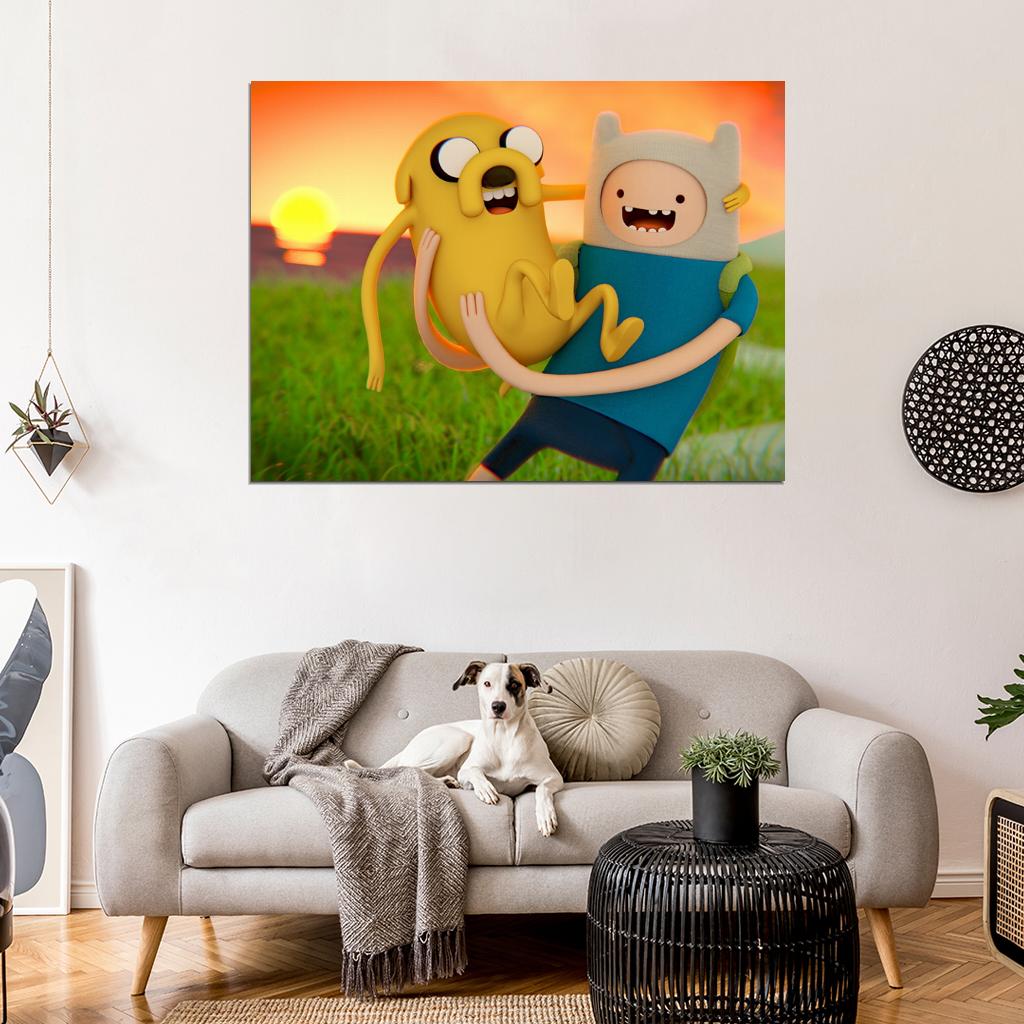 Adventure Time Finn & Jake Cartoon Characters Cool Art Wall Art Print Poster